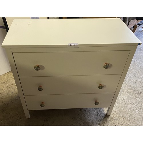 295 - 3 drawer chest of drawers - 83 x 90 x 44 cm approx. - Viewing Section: S9