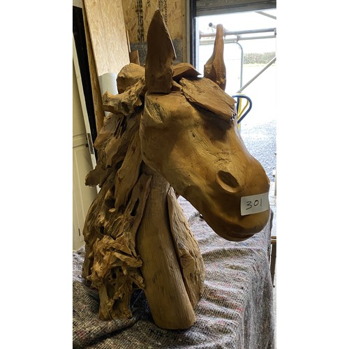 301 - Drift wood horse head sculpture - Viewing Section: O31