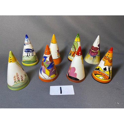 1 - 8 x Wedgewood limited edition Clarice Cliff  design sugar sifters - H11cm Approx. - Viewing Section:... 