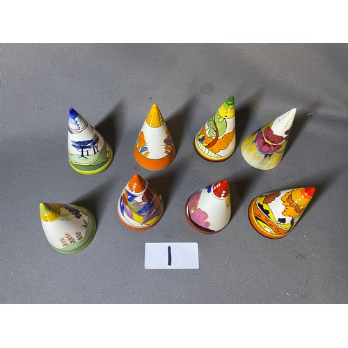 1 - 8 x Wedgewood limited edition Clarice Cliff  design sugar sifters - H11cm Approx. - Viewing Section:... 