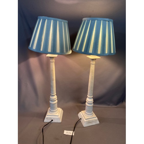 324 - 2 x Tall Table Lamps - H68cm approx. - Viewing Section: O39