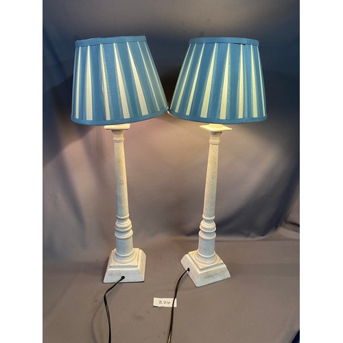 324 - 2 x Tall Table Lamps - H68cm approx. - Viewing Section: O39