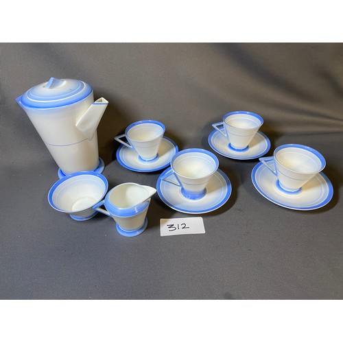 312 - Shelley Coffee Set - Art Deco - Viewing Section: O38