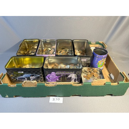 370 - Box of various coins - Viewing Section:  Restricted Viewing please ask office staff if you wish to v... 