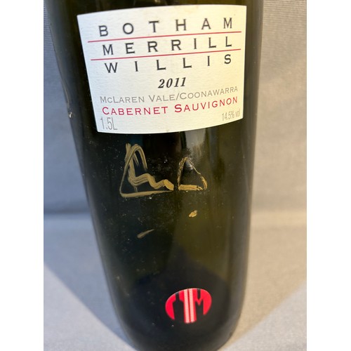 379 - Empty magnum bottle of Botham Merrill Willis wine all personally signed by Sir Ian Botham & Bob Will... 