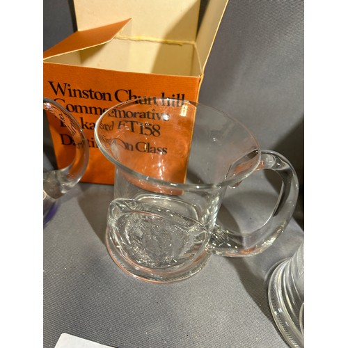 474 - 3 x commemorative Darington tankards - Silver jubilee Winston Churchill and Prince of Wales. - Viewi... 