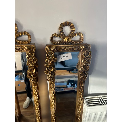 484 - 2 x Beautiful Gilt Framed Mirrors - Viewing Section: O7