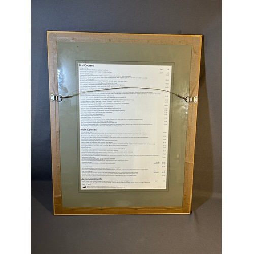 493 - 3 x framed menus from Rick Stein’s ‘Seafood Restaurant’ in Padstow - Viewing Section: O42