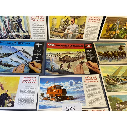 585 - Selection of WW2 + Britton Cigarette cards - Viewing Section: O2