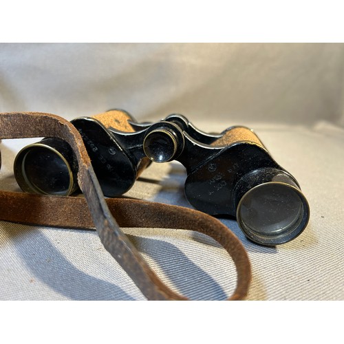 768 - Bausch & Lomb Binoculars Antique in Original Leather Case - Viewing Section: O45