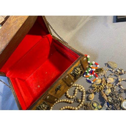 28 - Chest jewellery box and various jewellery - Viewing Section: O12