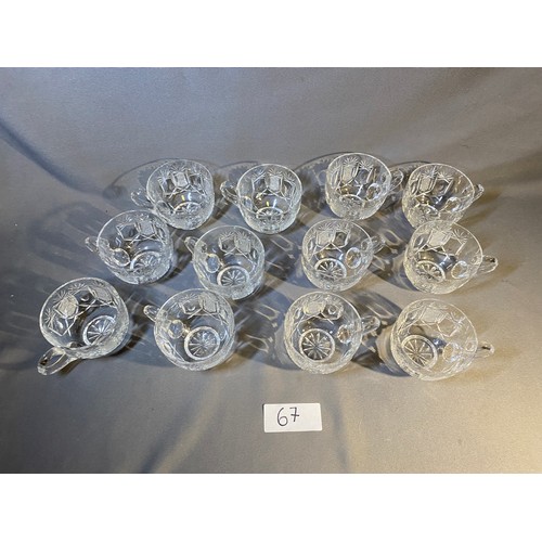 67 - Selection of cut glass tea cups - Viewing Section: O37