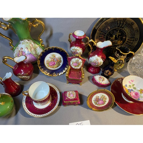 85 - Large collection of La Rene Limoge collectible china and other items  - Viewing Section: O45