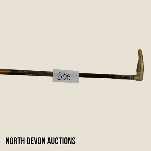 306 - Riding crop - Very old - Very good condition, silver ends - Viewing Section: O28