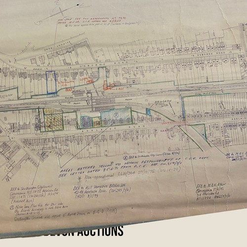 297 - Vintage train/rail line survey maps  C1980s - Southampton - Bournemouth  Viewing Section: O10