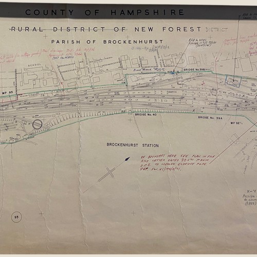 297 - Vintage train/rail line survey maps  C1980s - Southampton - Bournemouth  Viewing Section: O10