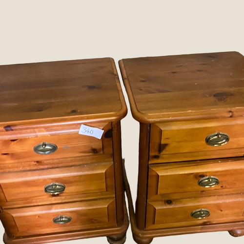 340 - 2 x Matching Pine Bedside Tables - Viewing Section: S7