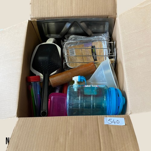 540 - Box of various kitchenware - Viewing Section:S13