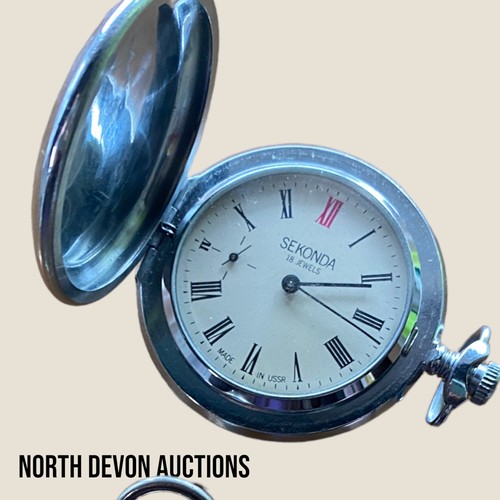 609 - Sekonda Pocket Watch & Railway time keepers pocket watch - Viewing Section: O46