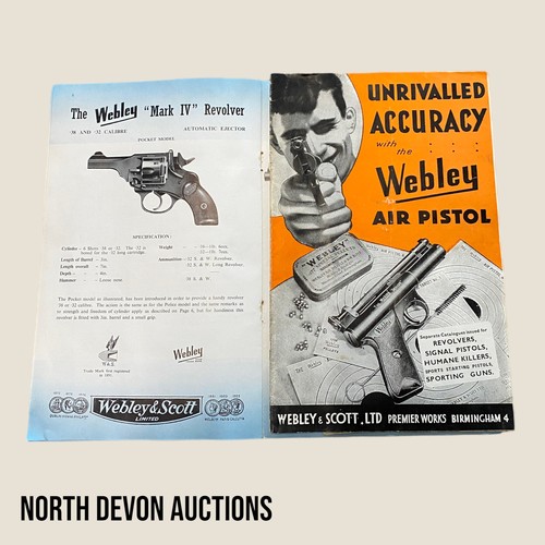 616 - 2 x Webley Air Pistol & Revolver with Price List Information Booklets 1950 - Viewing Section: O2