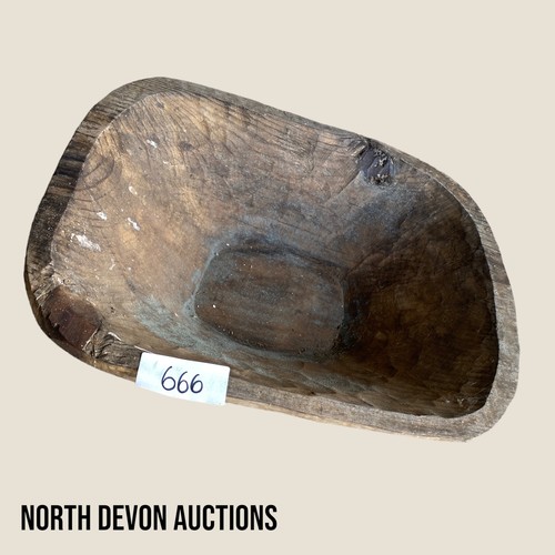 666 - Antique Wooden Dough Bowl -  Viewing Section: O3