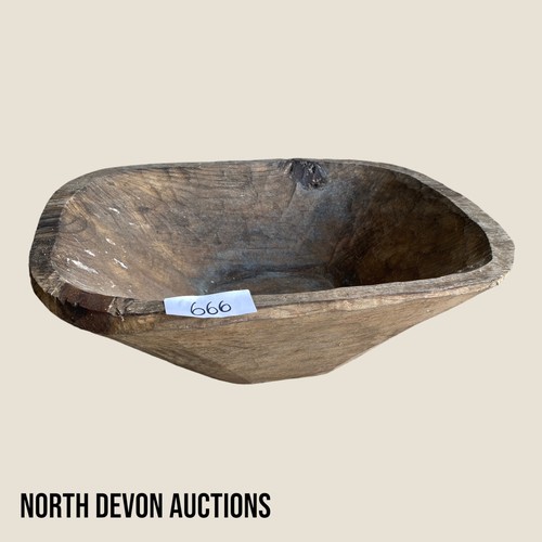 666 - Antique Wooden Dough Bowl -  Viewing Section: O3