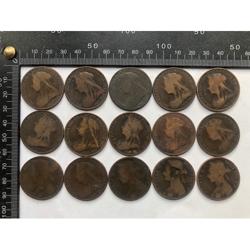 41 - 15 Late Victorian Pennies - Viewing Section: O1A