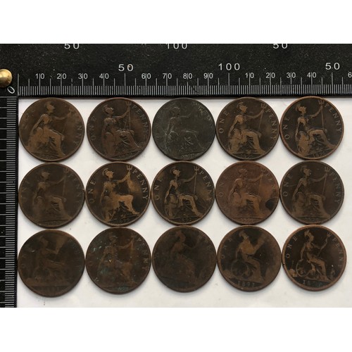 41 - 15 Late Victorian Pennies - Viewing Section: O1A