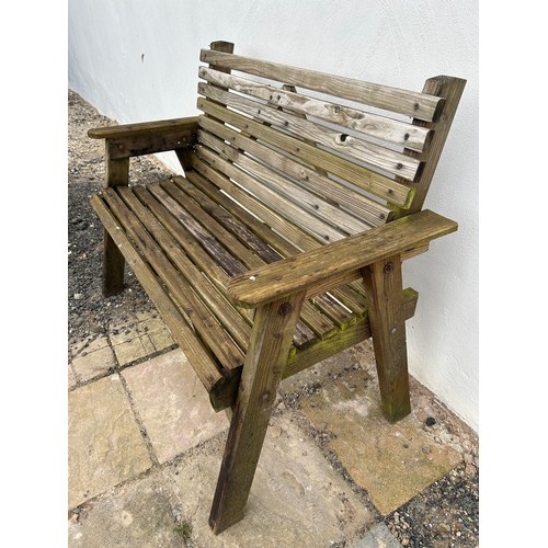 71 - Two Seater Wooden Garden Bench (Sturdy & Strong) - Viewing Section: OS