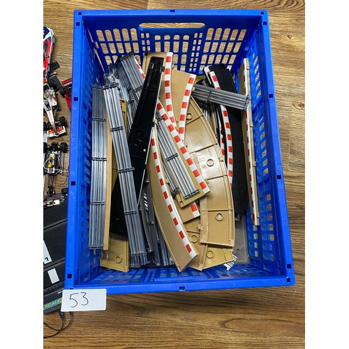 53 - Crate of various Scalextric items - Viewing section:  O20