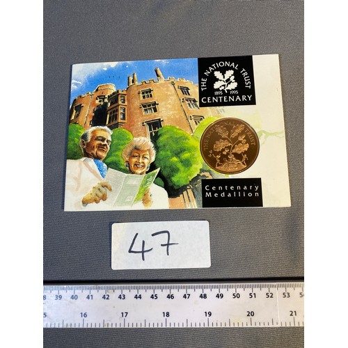 47 - National Trust centenary Commemorative Medallion  - Viewing Section:  O1B