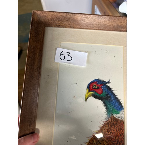 63 - Pheasant Picture, Signed - Viewing Section: 016