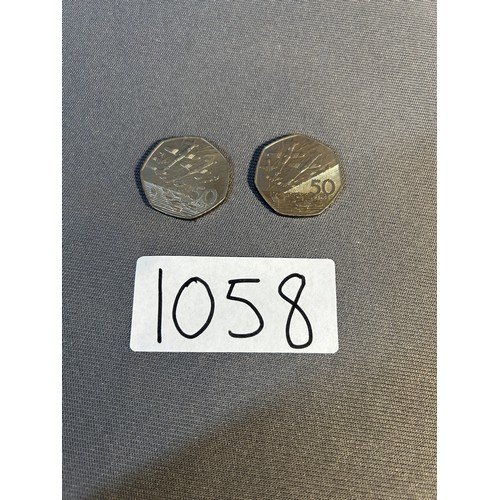 1058 - 2 x D Day 50p coins - Viewing Section: O1A