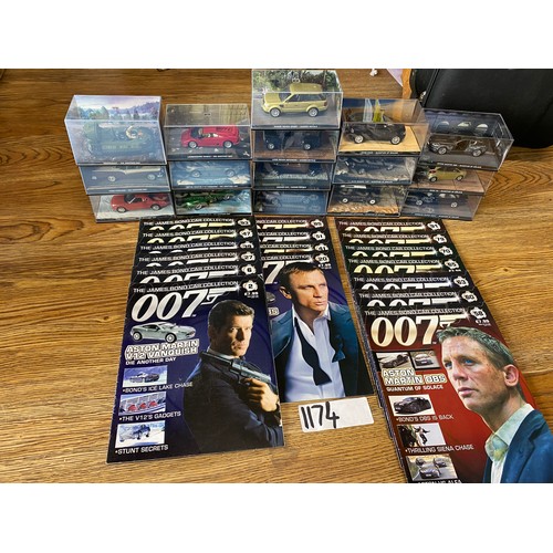 1174 - Selection of collectable James Bond Vehicles and books to include: Die Another Day, Casino Royale an... 