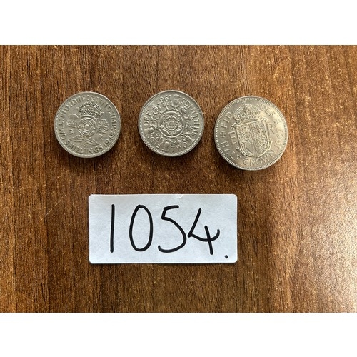 1054 - Half Crown + 2 x Two shillings - Viewing Section: O1A