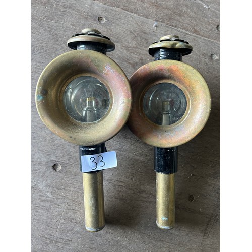 33 - Pair of 19th century brass/copper lights