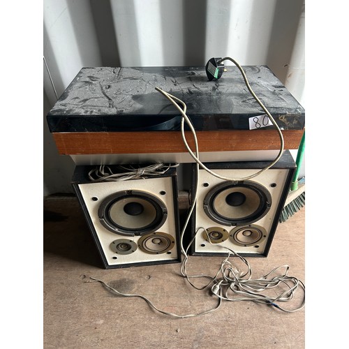 80 - Record player and 2 x speakers