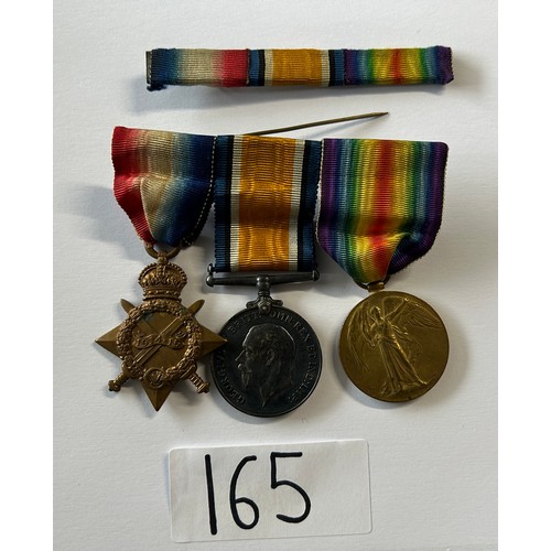 165 - Trio of WW1 service medal awarded to SJT / CPC H.S Taylor