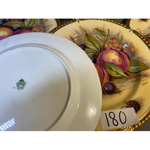 180 - Set of 4 Aynsley plates, matching large bowl and 2 x jars with lids