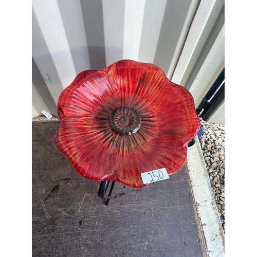 250 - Glass poppy Bird bath feeder table (foldable)