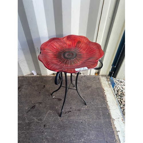 250 - Glass poppy Bird bath feeder table (foldable)