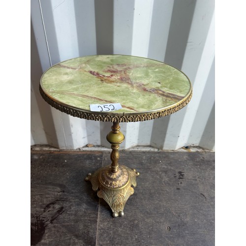 252 - Vintage faux Onyx and gilt metal occasional table - 52cm x 41cm dia approx.