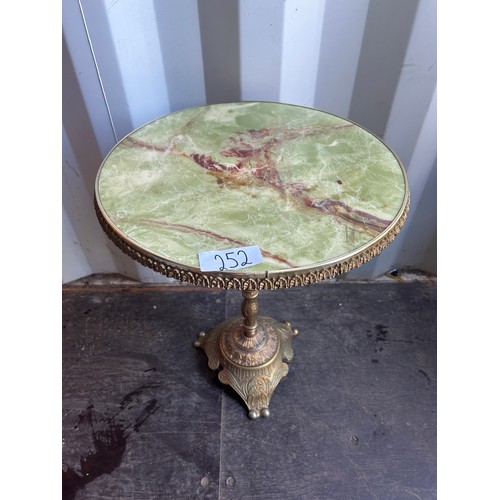 252 - Vintage faux Onyx and gilt metal occasional table - 52cm x 41cm dia approx.