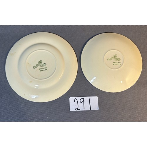 291 - Clarice Cliff Coronation plate & saucer