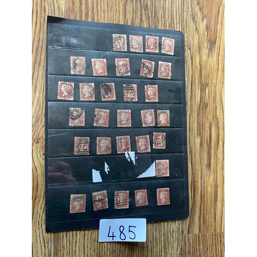 485 - Penny red stamps