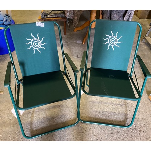 508 - 2 x garden fold up chairs