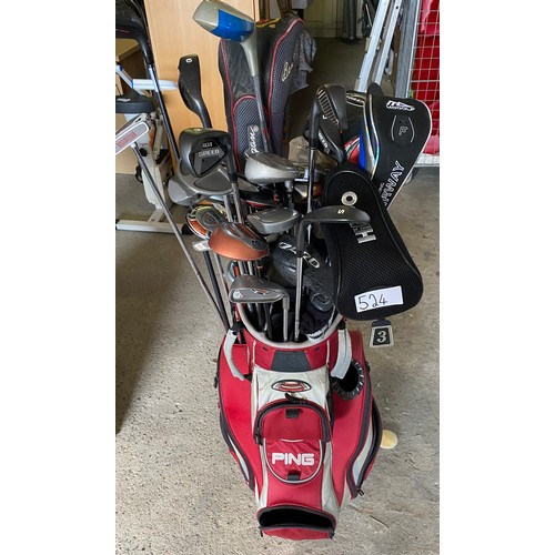 524 - Golf bag & Clubs