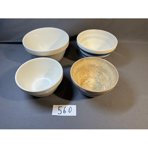 560 - 4 x mixing bowls (2 which are Mason & Cole)