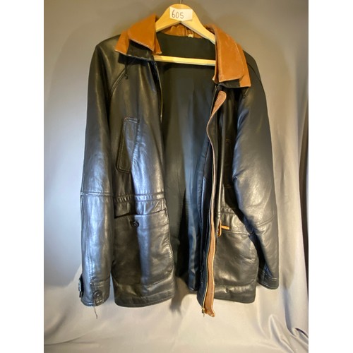 605 - Leather Jacket - Size large