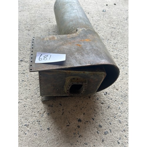 681 - 44cms (approx.) heavy metal  - ? smoke stack part for miniature steam railway